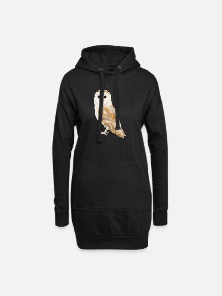 Portrait de hibou en tons terreux - Sweat-shirt à capuche long Femme - noir