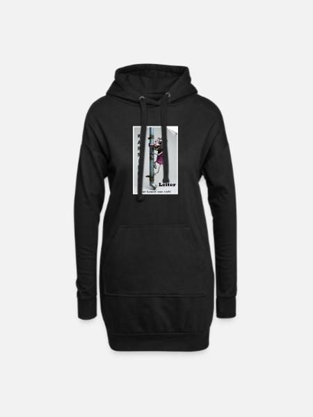 Karriereleiter Ratte Karikatur - Hoodie-Kleid - Schwarz
