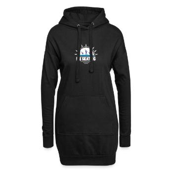 Schlittschuhe Laufen Eiskunstlauf Eishockey - Hoodie-Kleid - Schwarz - Vorne