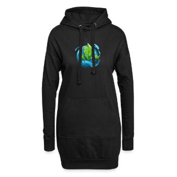 Eco: Eau & Feuille - Sweat-shirt à capuche long Femme - noir - Devant