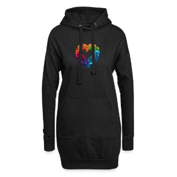 LGBTQIA+ Regenbogenherz - Hoodie-Kleid - Schwarz - Vorne