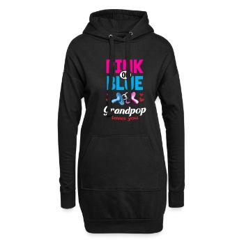 Pink or Blue Grandpop Loves You Gender Reveal - Hoodie-Kleid - Schwarz - Vorne