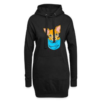 Chihuahua Bag - Hoodie Dress - black - Front