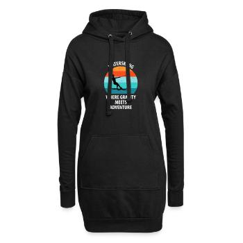 Ski nautique, ski nautique, skieurs nautiques - Sweat-shirt à capuche long Femme - noir - Devant