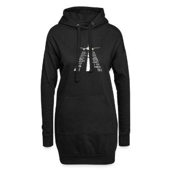 Alphabet avion pilote - Alphabet phonétique - Sweat-shirt à capuche long Femme - noir - Devant