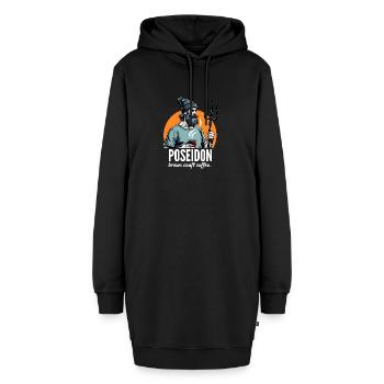 Poséidon prépare également du café artisanal ! - Sweat-shirt à capuche long Femme - noir - Devant