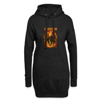 CoqBoom – Poules Commando en Mission Explosion - Sweat-shirt à capuche long Femme - noir - Devant