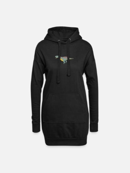 Geschenk Dinosaurier Fossil Kawaii Trex Comic Dino - Hoodie-Kleid - Schwarz