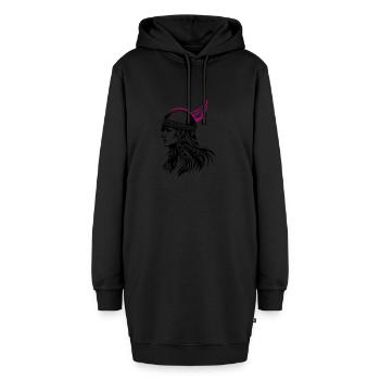 Wikinger Kriegerin Walküre - Hoodie-Kleid - Schwarz - Vorne - AI Model Female 172 light (172cm)