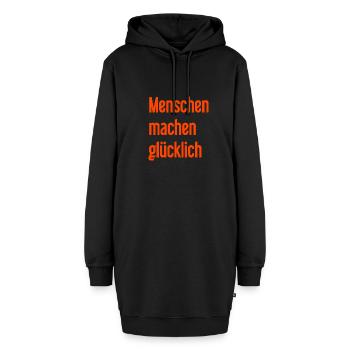 Menschen machen glücklich – Positives Statement - Hoodie-Kleid - Schwarz - Vorne