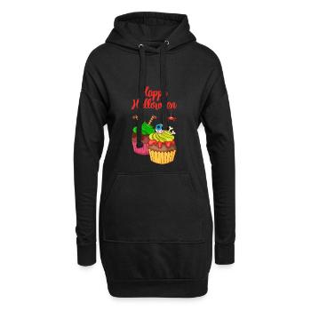 Gâteau au muffin Halloween - Sweat-shirt à capuche long Femme - noir - Devant