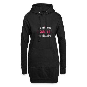 Je suis une isabelle qui déchire - Sweat-shirt à capuche long Femme - noir - Devant