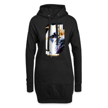 Bulldog DOG Chiens - Sweat-shirt à capuche long Femme - noir - Devant
