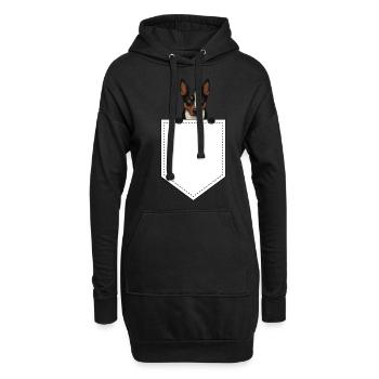 Cadeau de chien Kelpie - Sweat-shirt à capuche long Femme - noir - Devant