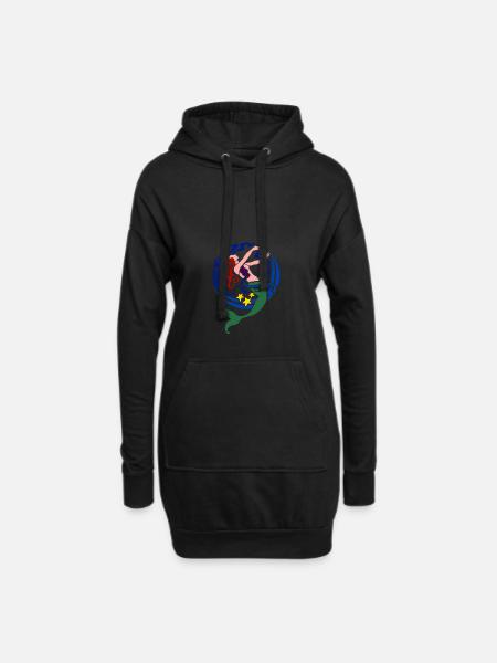 Mermaid mermaid goddess ocean - Hoodie Dress - black