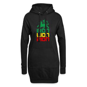 iron lion zion - Sweat-shirt à capuche long Femme - noir - Devant