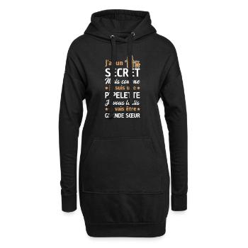 pipelette / je vais être grande sœur /future sœur - Sweat-shirt à capuche long Femme - noir - Devant