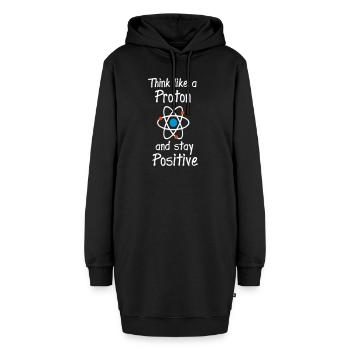 Pensez comme un proton - Sweat-shirt à capuche long Femme - noir - Devant