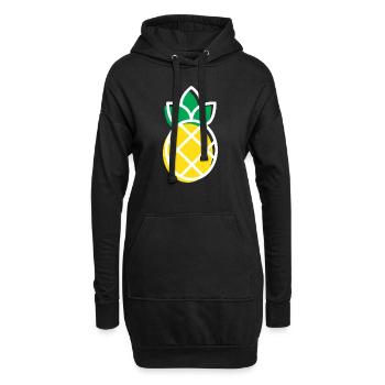 ananas - Sweat-shirt à capuche long Femme - noir - Devant