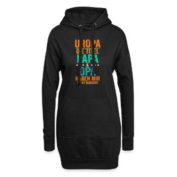Vater Papa Opa Uropa - Hoodie-Kleid - Schwarz - Vorne