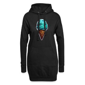 Glace Ontueuse dans son Cornet - Sweat-shirt à capuche long Femme - noir - Devant