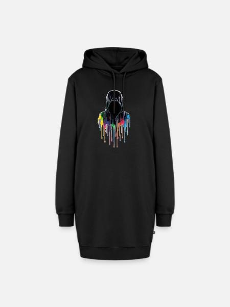 Coloured hoodie - Hoodie-Kleid - Schwarz
