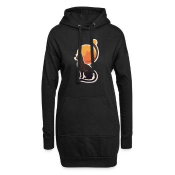 Chat mignon Vintage coucher de soleil - Sweat-shirt à capuche long Femme - noir - Devant