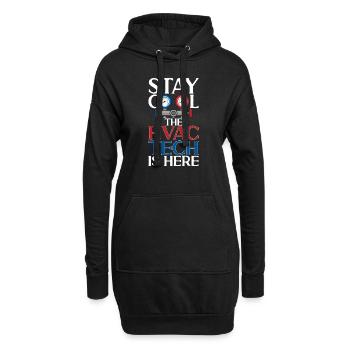Chauffage, Climatisation, Ventilation, Technicien - Sweat-shirt à capuche long Femme - noir - Devant