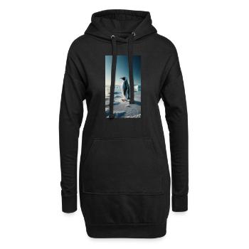 Pinguin - Hoodie-Kleid - Schwarz - Vorne
