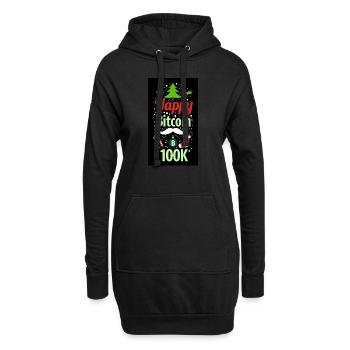 Happy Bitcoin 100K! X-Mas Edition - Hoodie-Kleid - Schwarz - Vorne