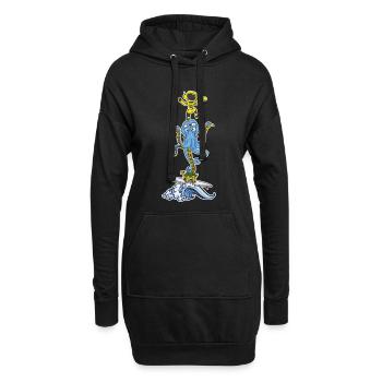 Kampfsport - Hoodie-Kleid - Schwarz - Vorne