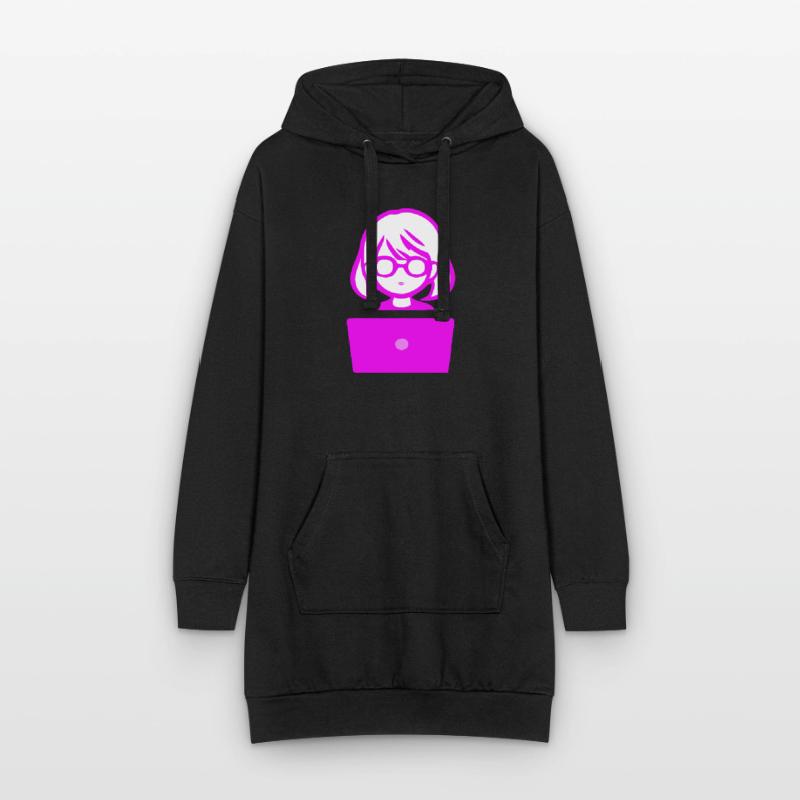 Frau mit Computer Programmierer Coder Hoodie-Kleid