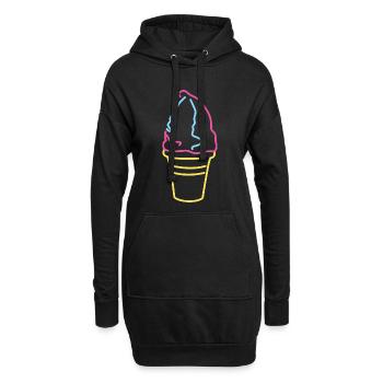 Glace molle colorée - Sweat-shirt à capuche long Femme - noir - Devant