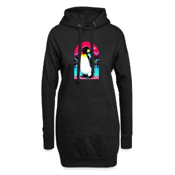 Pinguin - Hoodie-Kleid - Schwarz - Vorne