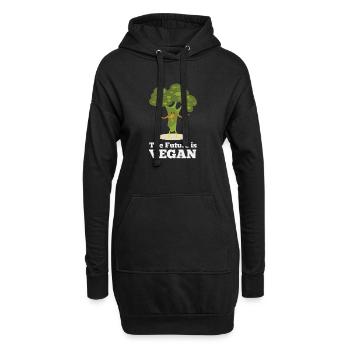 L’avenir est végane - Sweat-shirt à capuche long Femme - noir - Devant