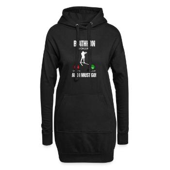 Biathlon ruft und ich muss gehen - Hoodie-Kleid - Schwarz - Vorne