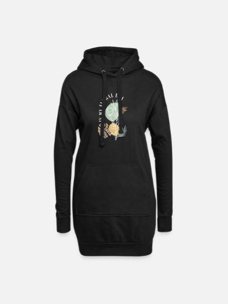Ère florale : Fleurs de ligne - Sweat-shirt à capuche long Femme - noir