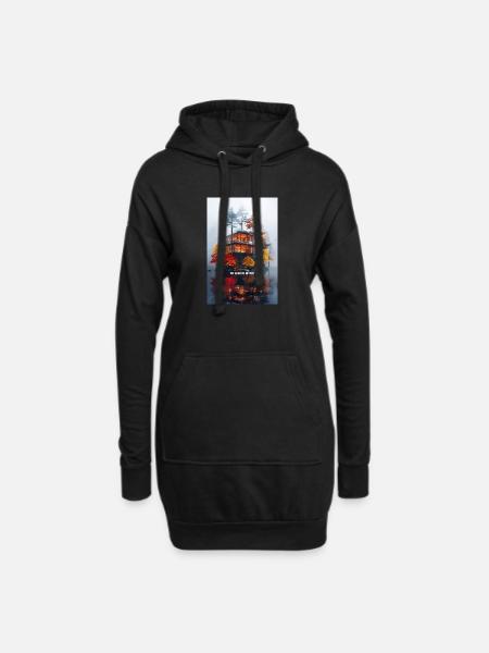 KEINE ADRESSE BENÖTIGT - Moderne Villa der Herbstinsel - Hoodie-Kleid - Schwarz
