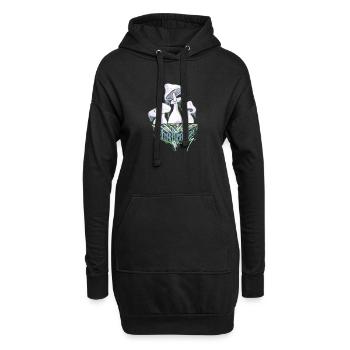 Mushrooms - Sweat-shirt à capuche long Femme - noir - Devant