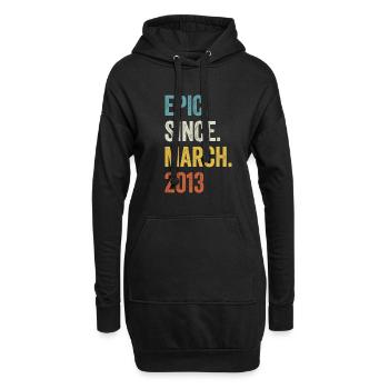10 ans épiques depuis mars 2013 10e anniversaire - Sweat-shirt à capuche long Femme - noir - Devant