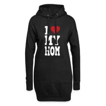 I love my MoM Mutter Mama Mami Mammy Mummy Eltern - Hoodie-Kleid - Schwarz - Vorne