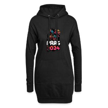 Prague 2024 Voyage de vacances coloré - Sweat-shirt à capuche long Femme - noir - Devant
