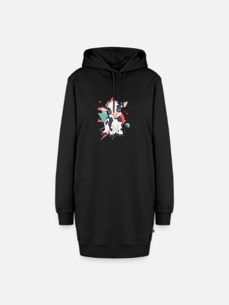 Kuh Rind - Hoodie-Kleid - Schwarz