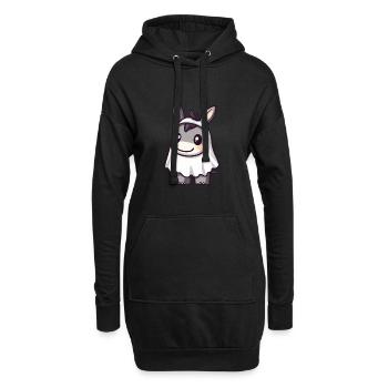 Donkey Halloween Funny Ghost - Hoodie Dress - black - Front