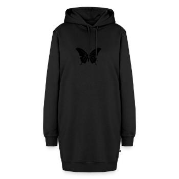 Schmetterling. Schmetterling - Hoodie-Kleid - Schwarz - Vorne - AI Model Female 172 light (172cm)
