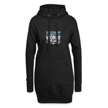 La géographie signifie le monde pour moi Géographie - Sweat-shirt à capuche long Femme - noir - Devant