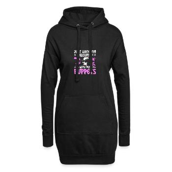 Just Hanging Around With My Puppets Puppenspieler - Hoodie-Kleid - Schwarz - Vorne