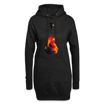 Rouleaux de peinture pour ukulélé - Sweat-shirt à capuche long Femme - noir - Devant