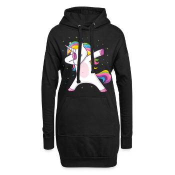Dabbing Licorne Idée cadeau Dabbing Unicorn - Sweat-shirt à capuche long Femme - noir - Devant