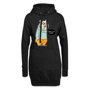 Dude Bear - Hoodie-Kleid - Schwarz - Vorne